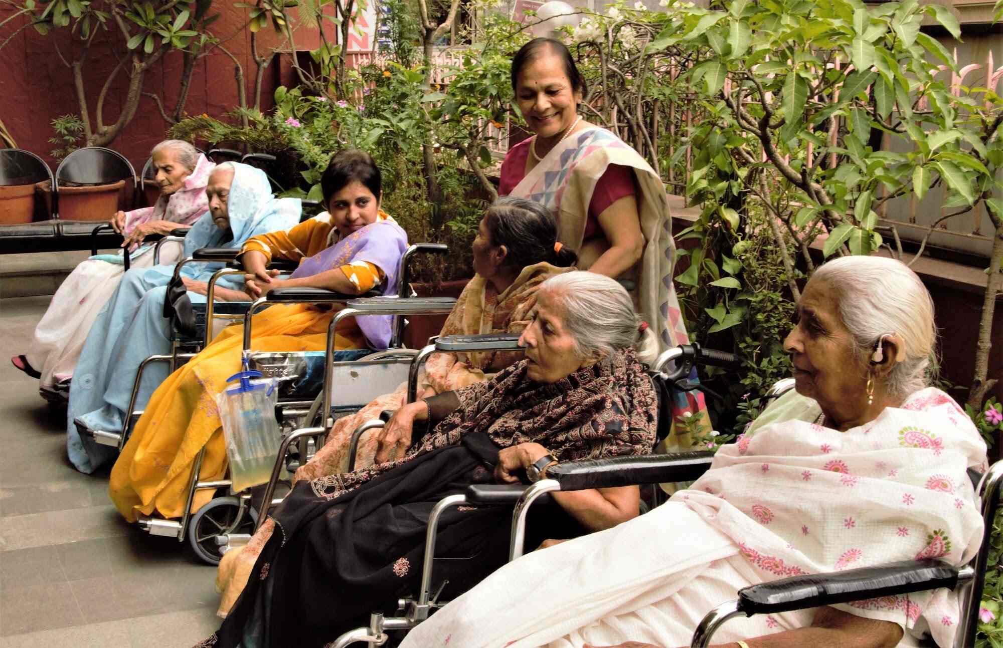Care team spending time with residents