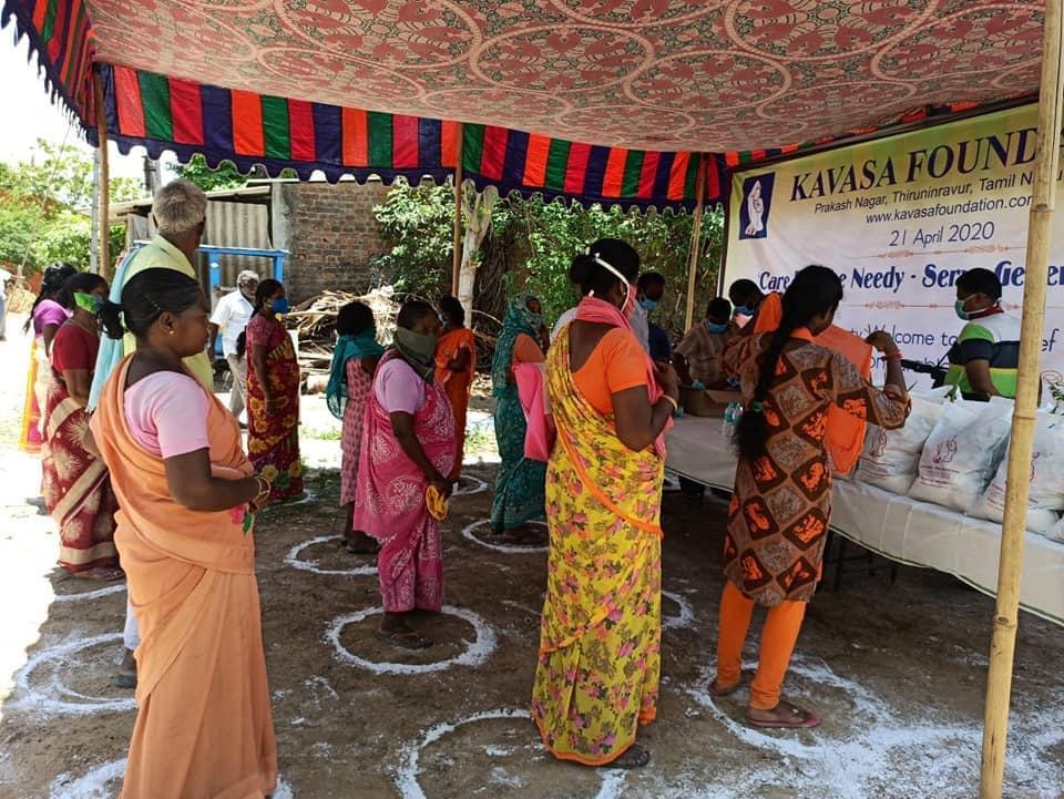 Volunteers serving community meals