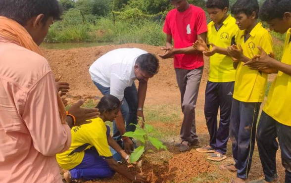 School awareness camp about tree plantation