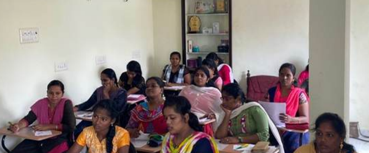 Mentor guiding a student group